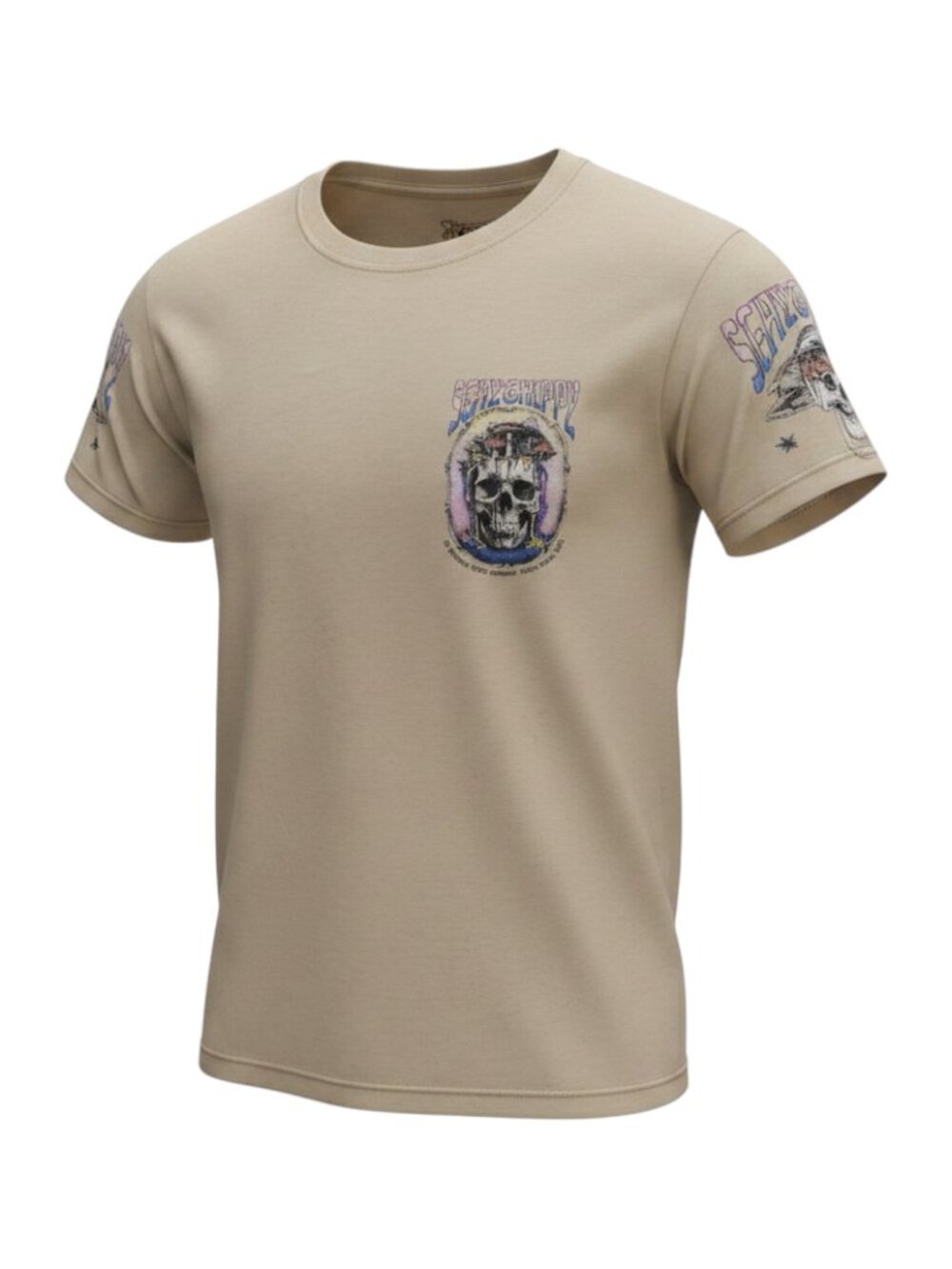 Fresh Laundry Men's Stay Trippy Graphic Tee M Tan